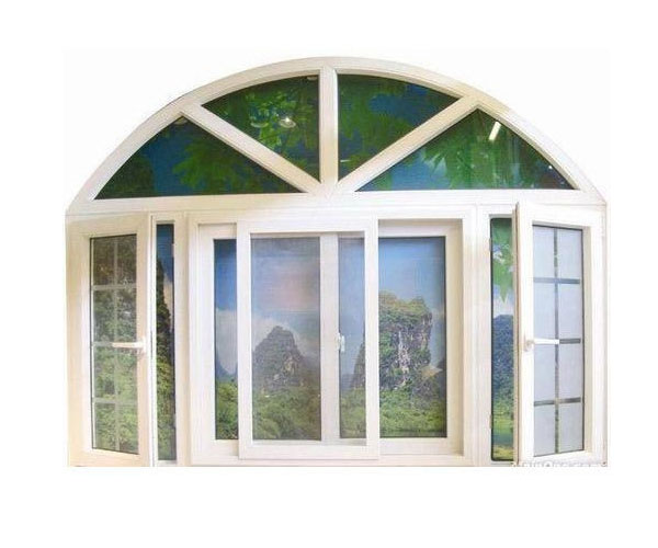 مدل پنجره برای باغ و ویلا با شیشه‌های رنگی 