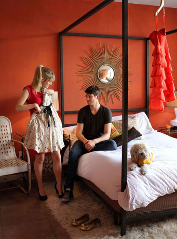 رنگ نارنجی برای اتاق خواب عروس 