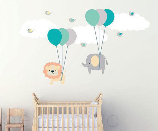 مدل استیکر دیواری  دکوراسیون اتاق خواب نوزاد 