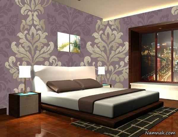 کاغذ دیواری بنفش اتاق خواب اتاق خواب بنفش