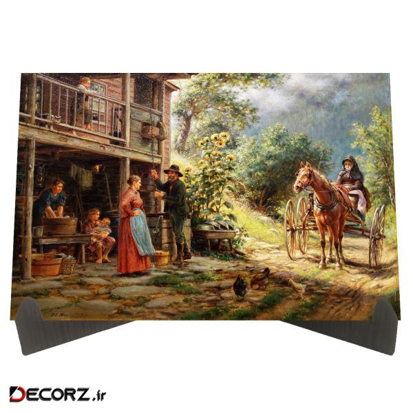 تابلو شاسی رومیزی طرح خانه روستایی کد LS2317