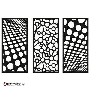 دیوارکوب طرح دایره و خط مدل ۸O3D مجموعه ۳ عددی