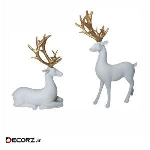 مجسمه طرح گوزن مدل RM-7969 مجموعه ۲ عددی مجسمه طرح گوزن مدل RM-7969 مجموعه ۲ عددی
