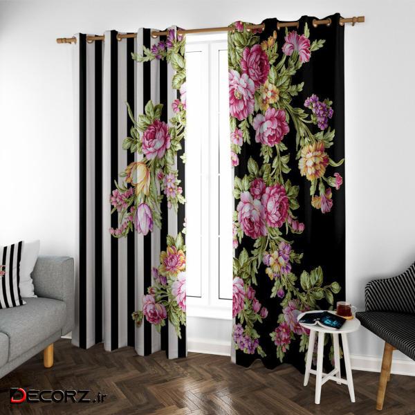 پرده مدل K5224-25 طرح سه بعدی سایز 280x150 سانتی متر