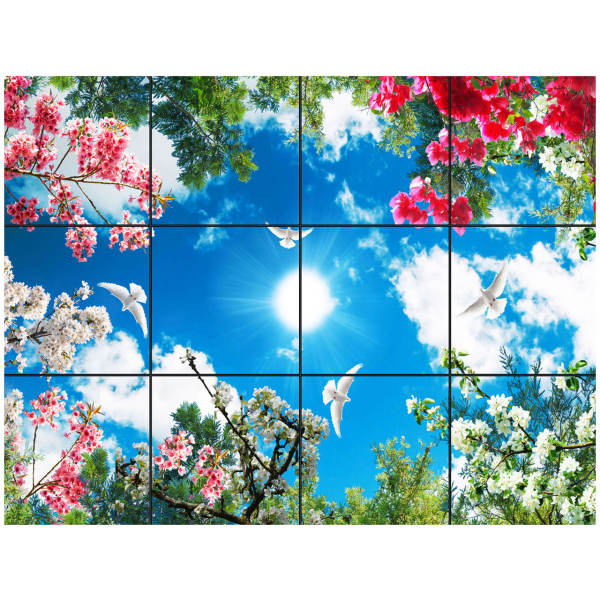 تایل سقفی آسمان مجازی طرح گل های رنگارنگ کد 0200 سایز 60x60 سانتی متر مجموعه 12 عددی تایل سقفی آسمان مجازی طرح گل های رنگارنگ کد 0200 سایز 60x60 سانتی متر مجموعه 12 عددی
