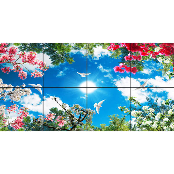 تایل سقفی آسمان مجازی طرح گل های رنگارنگ کد 0200 سایز 60x60 سانتی متر مجموعه 8 عددی تایل سقفی آسمان مجازی طرح گل های رنگارنگ کد 0200 سایز 60x60 سانتی متر مجموعه 8 عددی