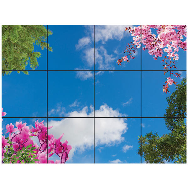 تایل سقفی آسمان مجازی طرح برگ و ابر کد 0200 سایز 60x60 سانتی متر مجموعه 12 عددی تایل سقفی آسمان مجازی طرح برگ و ابر کد 0200 سایز 60x60 سانتی متر مجموعه 12 عددی
