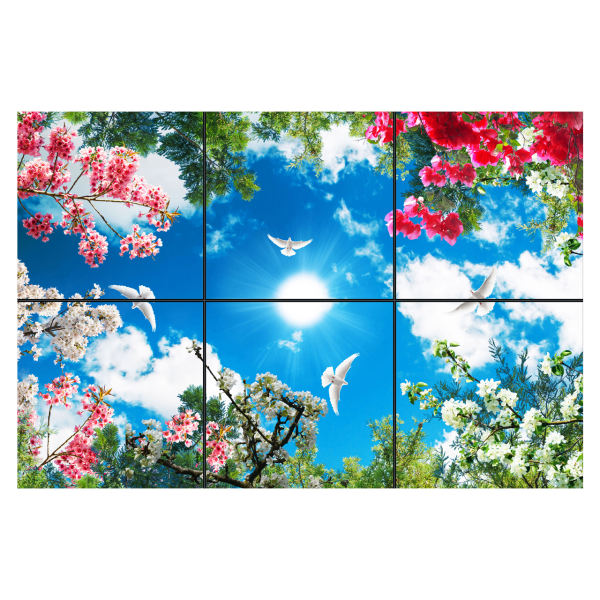 تایل سقفی طرح شاخه و برگ و گل کد 0100 سایز 60x60 سانتی متر مجموعه 6 عددی تایل سقفی طرح شاخه و برگ و گل کد 0100 سایز 60x60 سانتی متر مجموعه 6 عددی