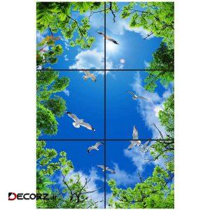 تایل سقفی آسمان مجازی طرح پرواز و درختان کد ۰۲۰۰ سایز ۶۰×۶۰ سانتی متر مجموعه ۶ عددی تایل سقفی آسمان مجازی طرح پرواز و درختان کد ۰۲۰۰ سایز ۶۰×۶۰ سانتی متر مجموعه ۶ عددی