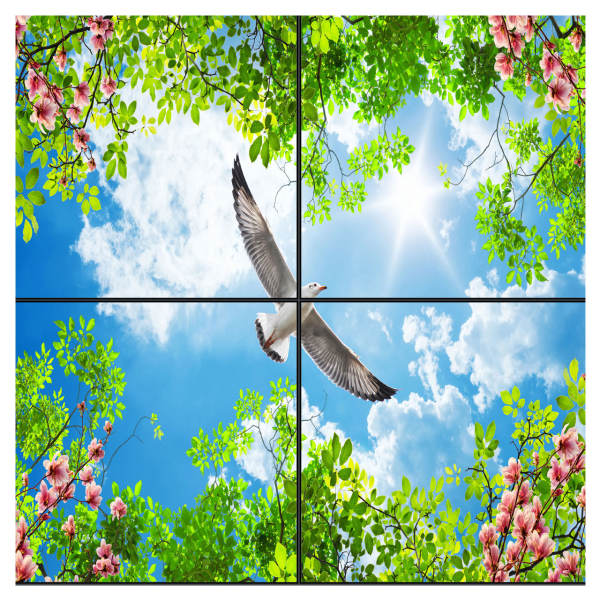 تایل سقفی آسمان مجازی طرح پرواز مرغ دریایی کد 0900 سایز 60x60 سانتی متر مجموعه 4 عددی تایل سقفی آسمان مجازی طرح پرواز مرغ دریایی کد 0900 سایز 60x60 سانتی متر مجموعه 4 عددی