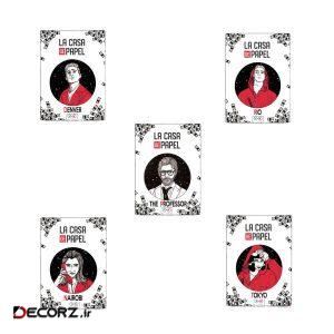استیکر ویرمان طرح La casa Del Papel مجموعه ۵عددی استیکر ویرمان طرح La casa Del Papel مجموعه ۵عددی