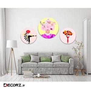 تابلو بوم طرح گل مجموعه ۳ عددی تابلو بوم طرح گل مجموعه ۳ عددی