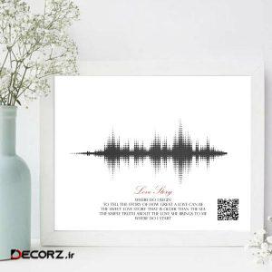 تابلو روما دیزاین طرح ویو صدا با کیوآر ملودی love story مدل ROW01 تابلو روما دیزاین طرح ویو صدا با کیوآر ملودی love story مدل ROW01