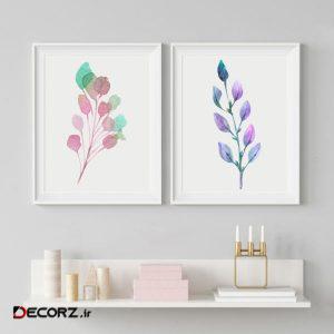 تابلو طرح گل آبرنگی کد T22 مجموعه ۲ عددی تابلو طرح گل آبرنگی کد T22 مجموعه ۲ عددی