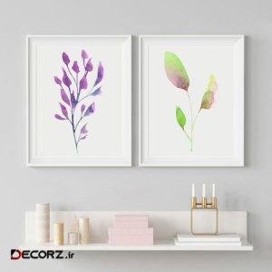 تابلو طرح گل آبرنگی کد T23 مجموعه ۲ عددی تابلو طرح گل آبرنگی کد T23 مجموعه ۲ عددی