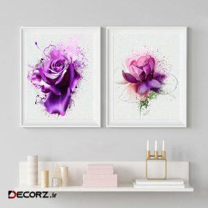 تابلو طرح گل کد T39 مجموعه ۲ عددی تابلو طرح گل کد T39 مجموعه ۲ عددی
