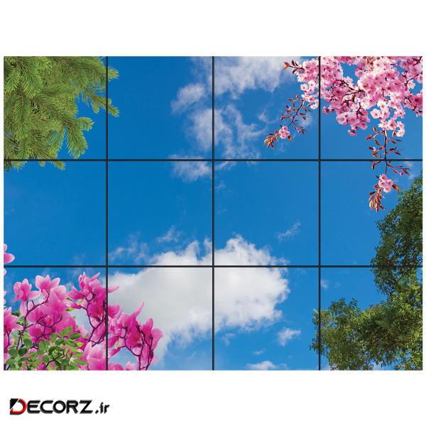 تایل سقفی آسمان مجازی طرح برگ و ابر کد 0700 سایز 60x60 سانتی متر مجموعه 12 عددی تایل سقفی آسمان مجازی طرح برگ و ابر کد 0700 سایز 60x60 سانتی متر مجموعه 12 عددی