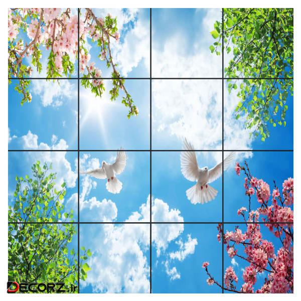 تایل سقفی آسمان مجازی طرح پرواز و آسمان کد 0200 سایز 60x60 سانتی متر مجموعه 16 عددی تایل سقفی آسمان مجازی طرح پرواز و آسمان کد 0200 سایز 60x60 سانتی متر مجموعه 16 عددی