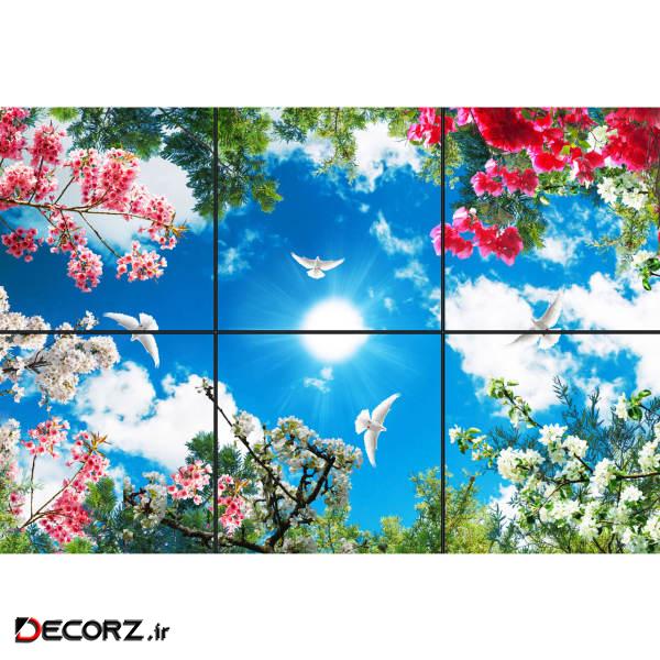 تایل سقفی آسمان مجازی طرح گل های رنگارنگ کد 0500 سایز 60x60 سانتی متر مجموعه 6 عددی تایل سقفی آسمان مجازی طرح گل های رنگارنگ کد 0500 سایز 60x60 سانتی متر مجموعه 6 عددی