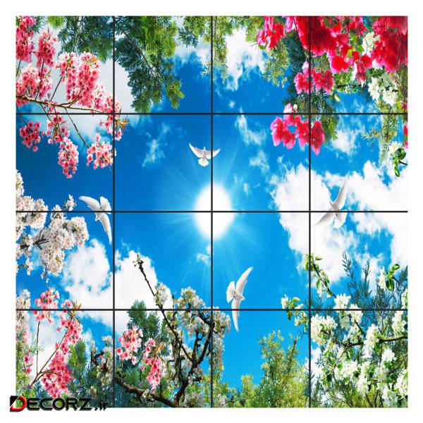تایل سقفی آسمان مجازی طرح گل های رنگارنگ کد 0800 سایز 60x60 سانتی متر مجموعه 16 عددی تایل سقفی آسمان مجازی طرح گل های رنگارنگ کد 0800 سایز 60x60 سانتی متر مجموعه 16 عددی