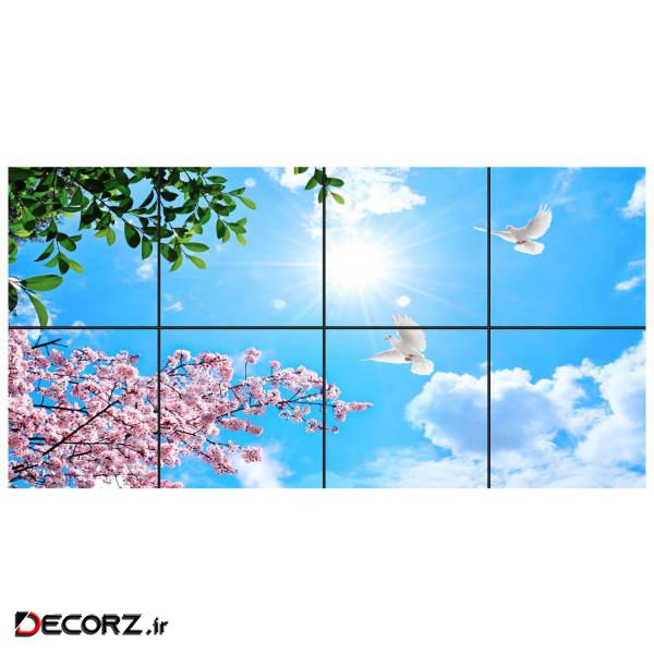 تایل سقفی آسمان مجازی طرح گل و برگ کد 0800 سایز 60x60 سانتی متر مجموعه 8 عددی تایل سقفی آسمان مجازی طرح گل و برگ کد 0800 سایز 60x60 سانتی متر مجموعه 8 عددی