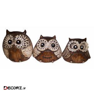 مجسمه طرح جغد مدل kimiya 23 مجموعه ۳ عددی مجسمه طرح جغد مدل kimiya 23 مجموعه ۳ عددی