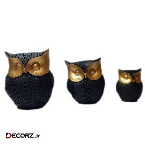 مجسمه طرح جغد کد S1008 مجموعه ۳ عددی مجسمه طرح جغد کد S1008 مجموعه ۳ عددی