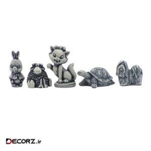 مجسمه طرح حیوانات مجموعه ۵ عددی مجسمه طرح حیوانات مجموعه ۵ عددی