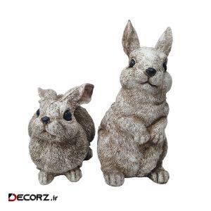 مجسمه طرح خرگوش مدل H1 مجموعه ۲ عددی مجسمه طرح خرگوش مدل H1 مجموعه ۲ عددی
