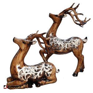 مجسمه طرح گوزن شمالی مدل ۱۱۰QU مجموعه ۲ عددی مجسمه طرح گوزن شمالی مدل ۱۱۰QU مجموعه ۲ عددی