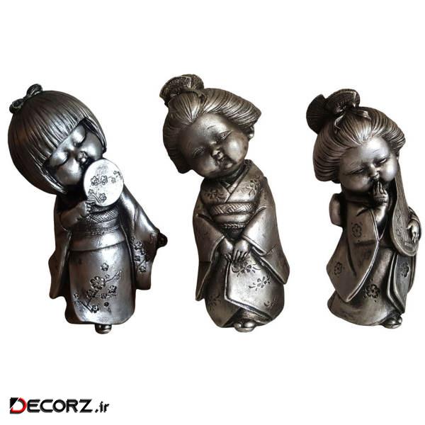 مجسمه لیلپار طرح بانوان ژاپنی مدل DGA-2100 مجموعه 3 عددی مجسمه لیلپار طرح بانوان ژاپنی مدل DGA-2100 مجموعه 3 عددی