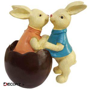 مجسمه لیلپار طرح خرگوش تخم مرغ مدل DGN-0032 G مجسمه لیلپار طرح خرگوش تخم مرغ مدل DGN-0032 G