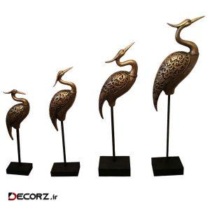 مجسمه لیلپار طرح درنا مدل DKH-7240 B مجموعه ۴ عددی