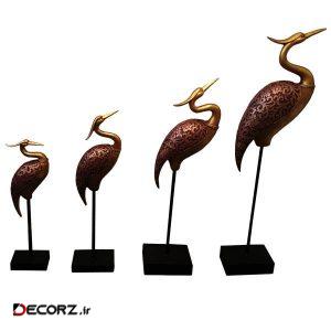 مجسمه لیلپار طرح درنا مدل DKH-7240 P مجموعه چهار عددی مجسمه لیلپار طرح درنا مدل DKH-7240 P مجموعه چهار عددی
