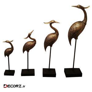 مجسمه لیلپار طرح درنا مدل DKH-7241 B مجموعه چهار عددی مجسمه لیلپار طرح درنا مدل DKH-7241 B مجموعه چهار عددی