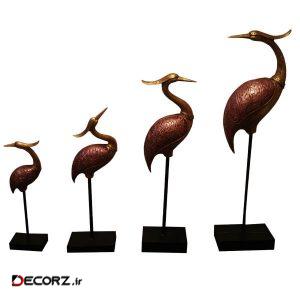 مجسمه لیلپار طرح درنا مدل DKH-7241 P مجموعه چهار عددی مجسمه لیلپار طرح درنا مدل DKH-7241 P مجموعه چهار عددی