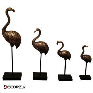 مجسمه لیلپار طرح فلامینگو مدل DKH-7243 B مجموعه چهار عددی مجسمه لیلپار طرح فلامینگو مدل DKH-7243 B مجموعه چهار عددی