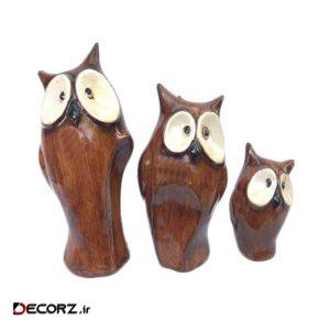 مجسمه مدل جغد مجموعه ۳ عددی مجسمه مدل جغد مجموعه ۳ عددی