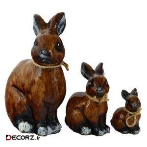 مجسمه مدل خرگوش مجموعه ۳ عددی مجسمه مدل خرگوش مجموعه ۳ عددی