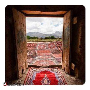 مگنت طرح نقاشی خانه روستایی و فرش ایرانی  کد wmg1005