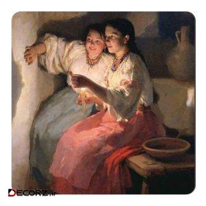 مگنت طرح نقاشی دختران و بازی سایه کد wmg488
