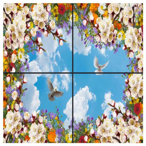 تایل سقفی آسمان مجازی طرح گل های رنگارنگ کد 0700 سایز 60x60 سانتی متر مجموعه 4 عددی تایل سقفی آسمان مجازی طرح گل های رنگارنگ کد 0700 سایز 60x60 سانتی متر مجموعه 4 عددی