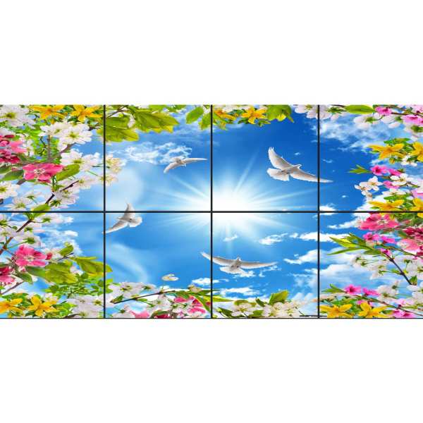 تایل سقفی آسمان مجازی طرح شکوفه های رنگی کد 0400 سایز 60x60 سانتی متر مجموعه 8 عددی تایل سقفی آسمان مجازی طرح شکوفه های رنگی کد 0400 سایز 60x60 سانتی متر مجموعه 8 عددی