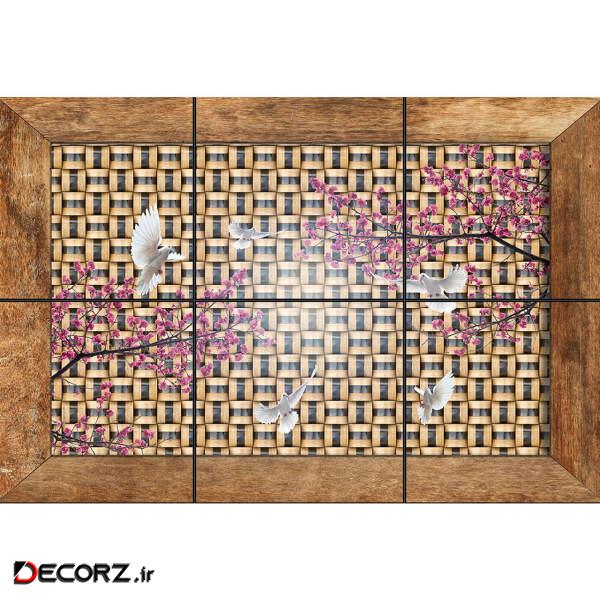 تایل سقفی آسمان مجازی طرح کبوتر و شکوفه کد 223 سایز 60x60 سانتی متر مجموعه 6 عددی تایل سقفی آسمان مجازی طرح کبوتر و شکوفه کد 223 سایز 60x60 سانتی متر مجموعه 6 عددی