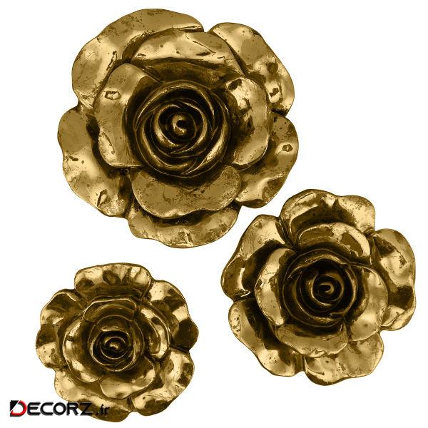 دیوارکوب مدل PE-NZ079 طرح گل رز مجموعه 3 عددی دیوارکوب مدل PE-NZ079 طرح گل رز مجموعه 3 عددی