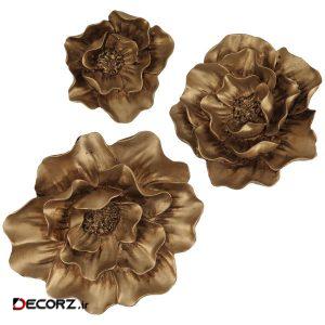 دیوارکوب مدل PE-NZ082 طرح گل ارکیده مجموعه ۳ عددی