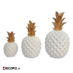 مجسمه طرح آناناس مدل WPS1 مجموعه ۳عددی مجسمه طرح آناناس مدل WPS1 مجموعه ۳عددی