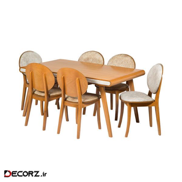میز و صندلی ناهار خوری 6 نفره مدل کارن کد 070 میز و صندلی ناهار خوری 6 نفره مدل کارن کد 070