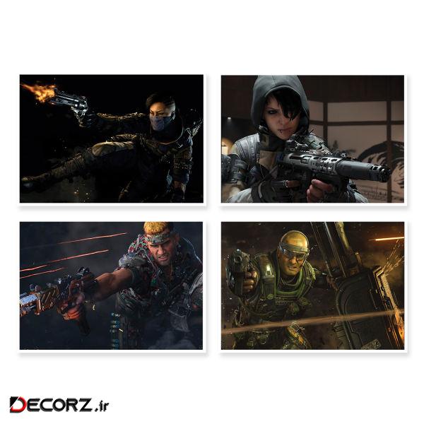 پوستر طرح COD Black ops 4 کد A-1619 مجموعه 4 عددی پوستر طرح COD Black ops 4 کد A-1619 مجموعه 4 عددی