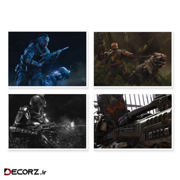 پوستر طرح COD Black ops 4 کد A-1620 مجموعه 4 عددی پوستر طرح COD Black ops 4 کد A-1620 مجموعه 4 عددی